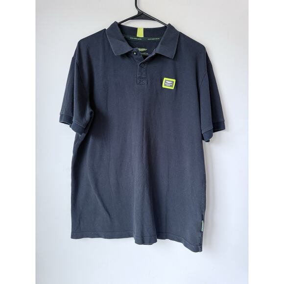 Aston Martin Racing Mens Large Blue Cotton Short Sleeve Shirt - Picture 1 of 8